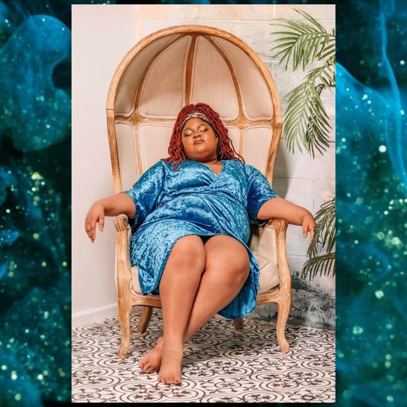 ASOS Curve Dresses & Skirts - Turquoise Velvet Dress
